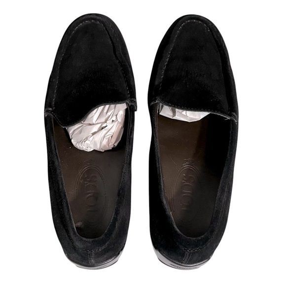 TOD’S - MEN’S SIZE 9 - BLACK SUEDE - SLIP ON CITY DRIVING LOAFERS SHOES -S2 - Picture 4 of 15